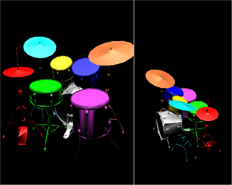 Example 3d rendering with multiple viewports